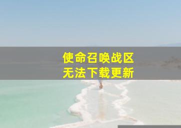 使命召唤战区无法下载更新