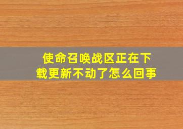 使命召唤战区正在下载更新不动了怎么回事