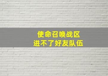 使命召唤战区进不了好友队伍