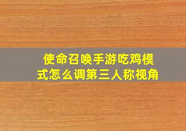 使命召唤手游吃鸡模式怎么调第三人称视角