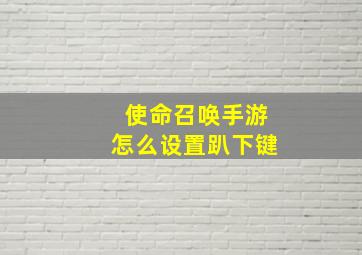 使命召唤手游怎么设置趴下键