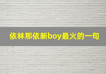 依林那依新boy最火的一句