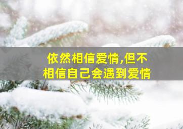 依然相信爱情,但不相信自己会遇到爱情