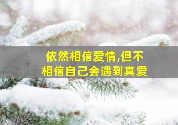 依然相信爱情,但不相信自己会遇到真爱