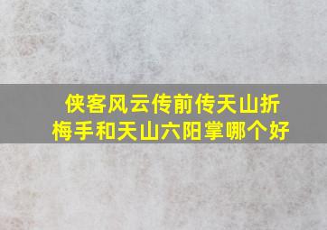 侠客风云传前传天山折梅手和天山六阳掌哪个好