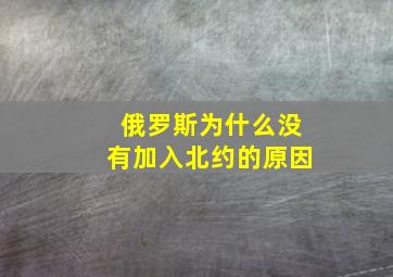 俄罗斯为什么没有加入北约的原因