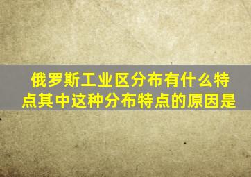 俄罗斯工业区分布有什么特点其中这种分布特点的原因是