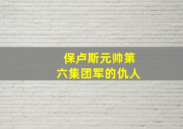 保卢斯元帅第六集团军的仇人