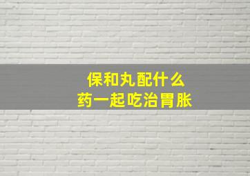 保和丸配什么药一起吃治胃胀