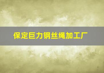 保定巨力钢丝绳加工厂