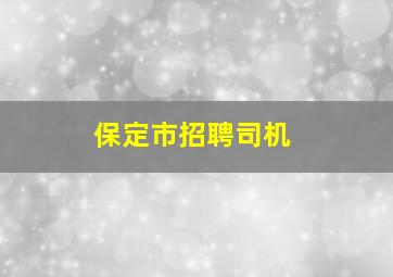 保定市招聘司机