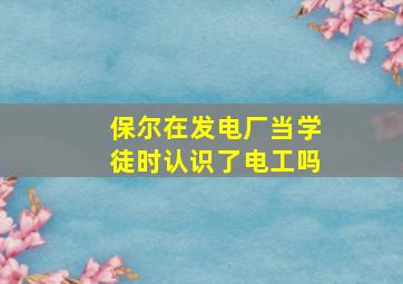 保尔在发电厂当学徒时认识了电工吗