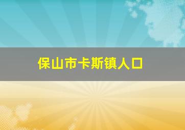 保山市卡斯镇人口