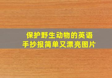 保护野生动物的英语手抄报简单又漂亮图片