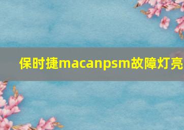 保时捷macanpsm故障灯亮了