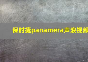 保时捷panamera声浪视频