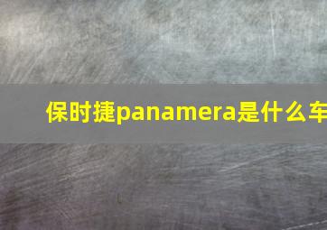 保时捷panamera是什么车