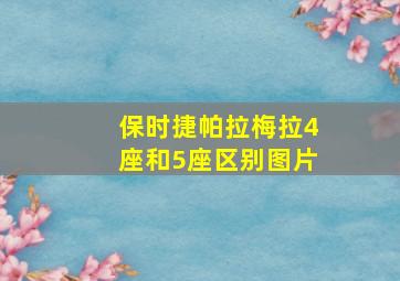 保时捷帕拉梅拉4座和5座区别图片