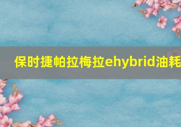 保时捷帕拉梅拉ehybrid油耗