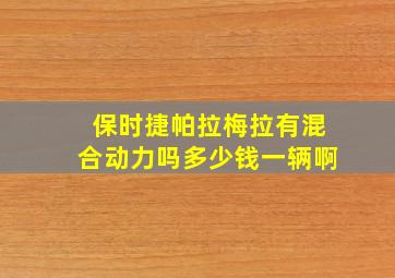 保时捷帕拉梅拉有混合动力吗多少钱一辆啊