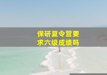 保研夏令营要求六级成绩吗