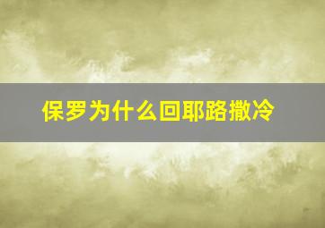 保罗为什么回耶路撒冷