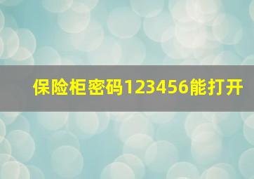 保险柜密码123456能打开