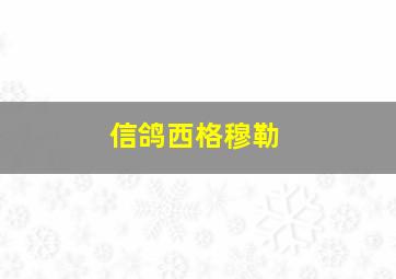 信鸽西格穆勒