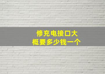 修充电接口大概要多少钱一个