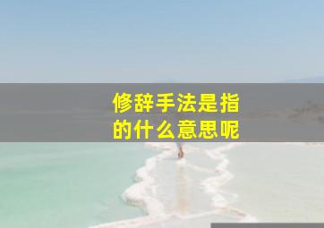 修辞手法是指的什么意思呢