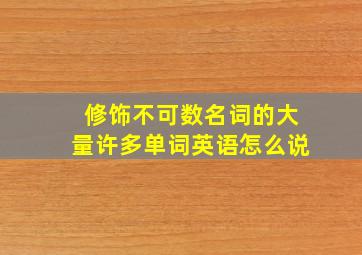 修饰不可数名词的大量许多单词英语怎么说