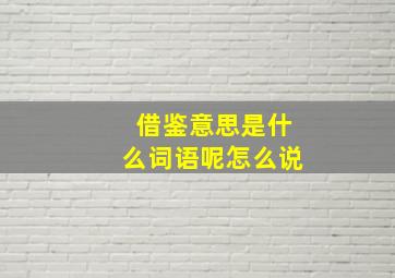 借鉴意思是什么词语呢怎么说