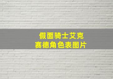 假面骑士艾克赛德角色表图片