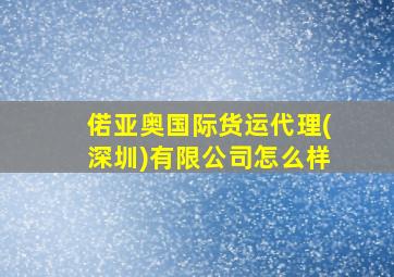 偌亚奥国际货运代理(深圳)有限公司怎么样