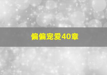 偏偏宠爱40章