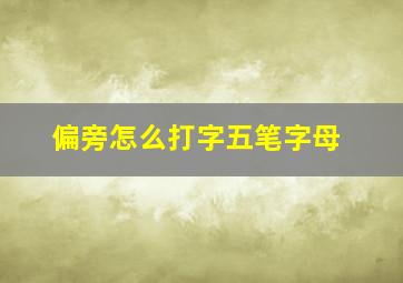 偏旁怎么打字五笔字母