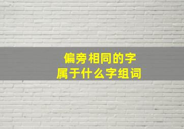 偏旁相同的字属于什么字组词