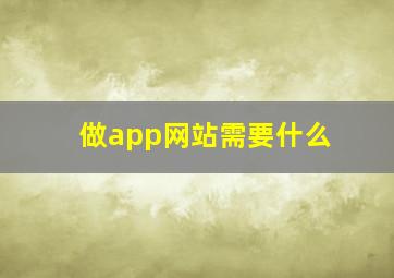 做app网站需要什么