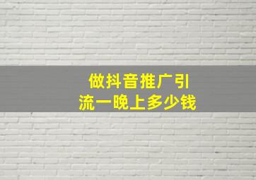 做抖音推广引流一晚上多少钱