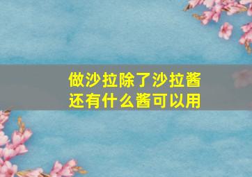 做沙拉除了沙拉酱还有什么酱可以用