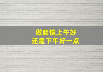 做肠镜上午好还是下午好一点