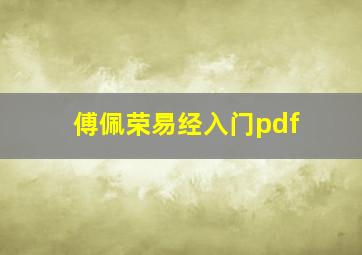 傅佩荣易经入门pdf