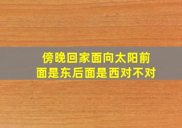 傍晚回家面向太阳前面是东后面是西对不对