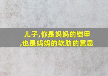 儿子,你是妈妈的铠甲,也是妈妈的软肋的意思