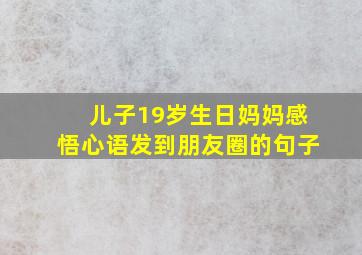 儿子19岁生日妈妈感悟心语发到朋友圈的句子