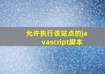 允许执行该站点的javascript脚本