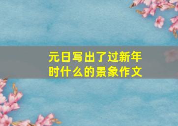 元日写出了过新年时什么的景象作文