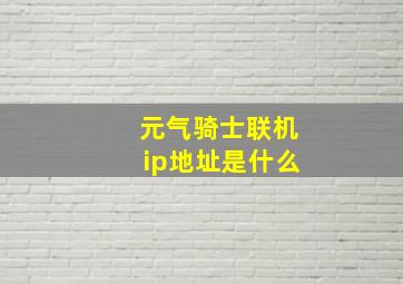 元气骑士联机ip地址是什么