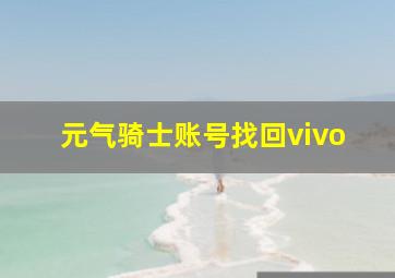 元气骑士账号找回vivo