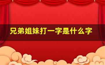 兄弟姐妹打一字是什么字